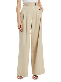 Juliana Wide-Leg Pleated Trousers