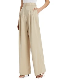 Juliana Wide-Leg Pleated Trousers