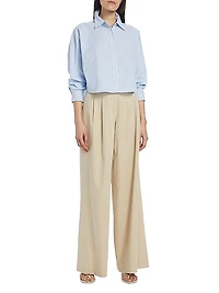 Juliana Wide-Leg Pleated Trousers