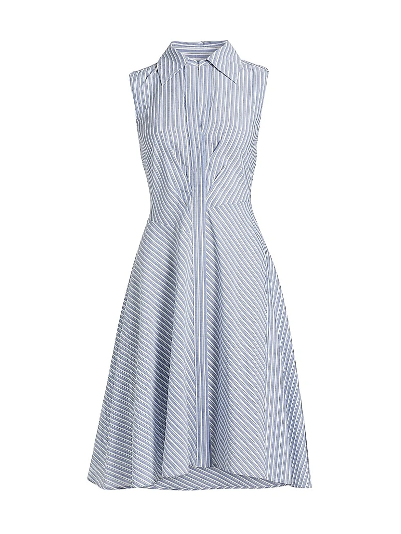 Themis Striped Cotton Sleeveless Shirtdress