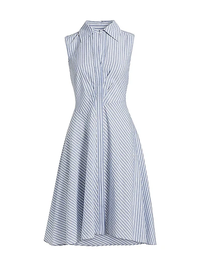 Themis Striped Cotton Sleeveless Shirtdress
