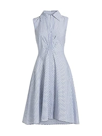 Themis Striped Cotton Sleeveless Shirtdress
