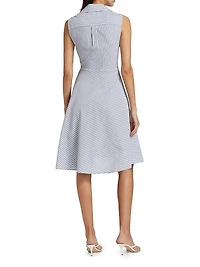 Themis Striped Cotton Sleeveless Shirtdress