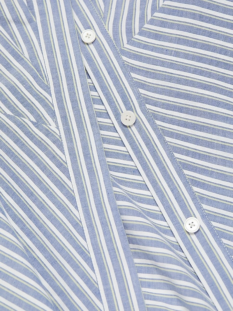 Themis Striped Cotton Sleeveless Shirtdress