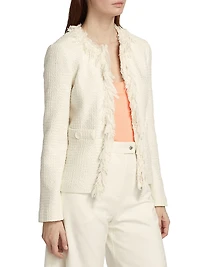 Garcia Fringe Cotton-Blend Tweed Jacket