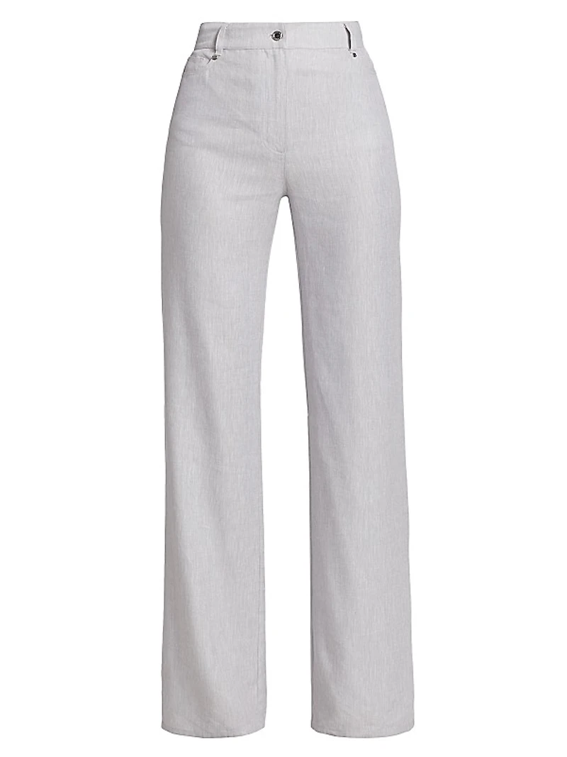 Larissa Linen-Blend Flare Pants