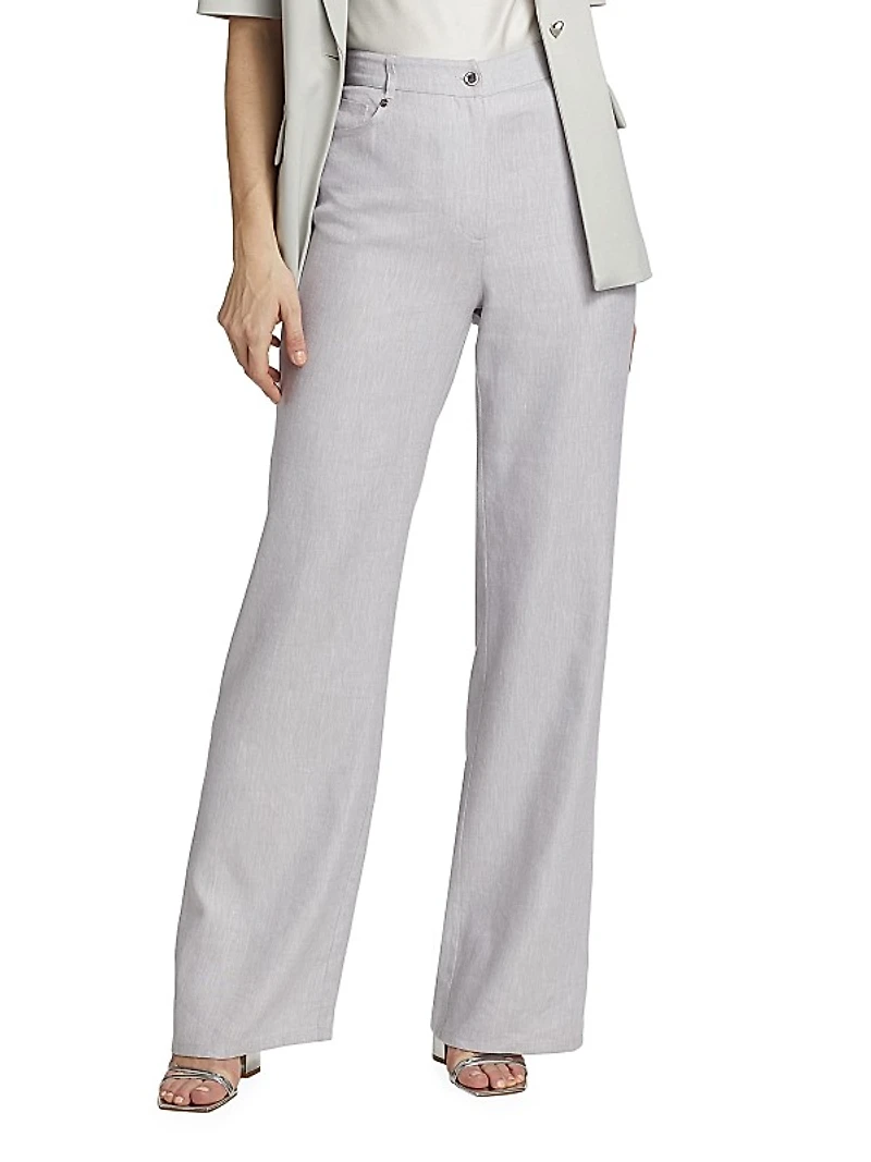 Larissa Linen-Blend Flare Pants