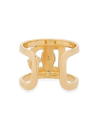 Goldtone & Glass Crystal Monogram Ring
