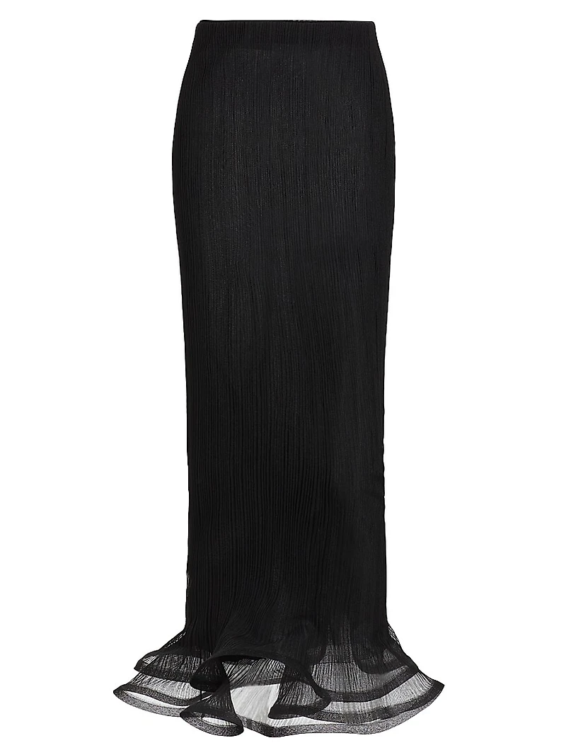 Kelso Rib-Knit Trumpet Hem Maxi Skirt