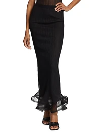 Kelso Rib-Knit Trumpet Hem Maxi Skirt