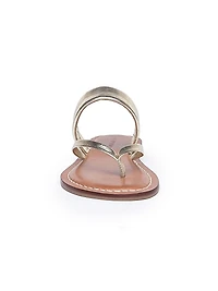 Leia Metallic Leather Thong Sandals