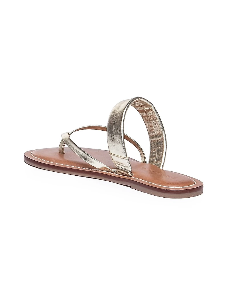 Leia Metallic Leather Thong Sandals