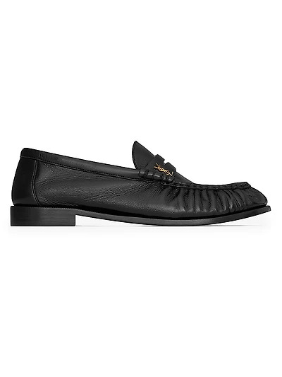 Men's Le Loafer Penny Slippers Shiny Creased Leather