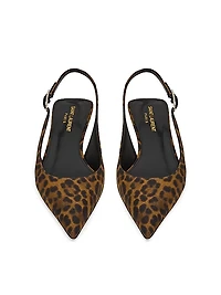 Cherish Slingback Pumps In Leopard Grosgrain