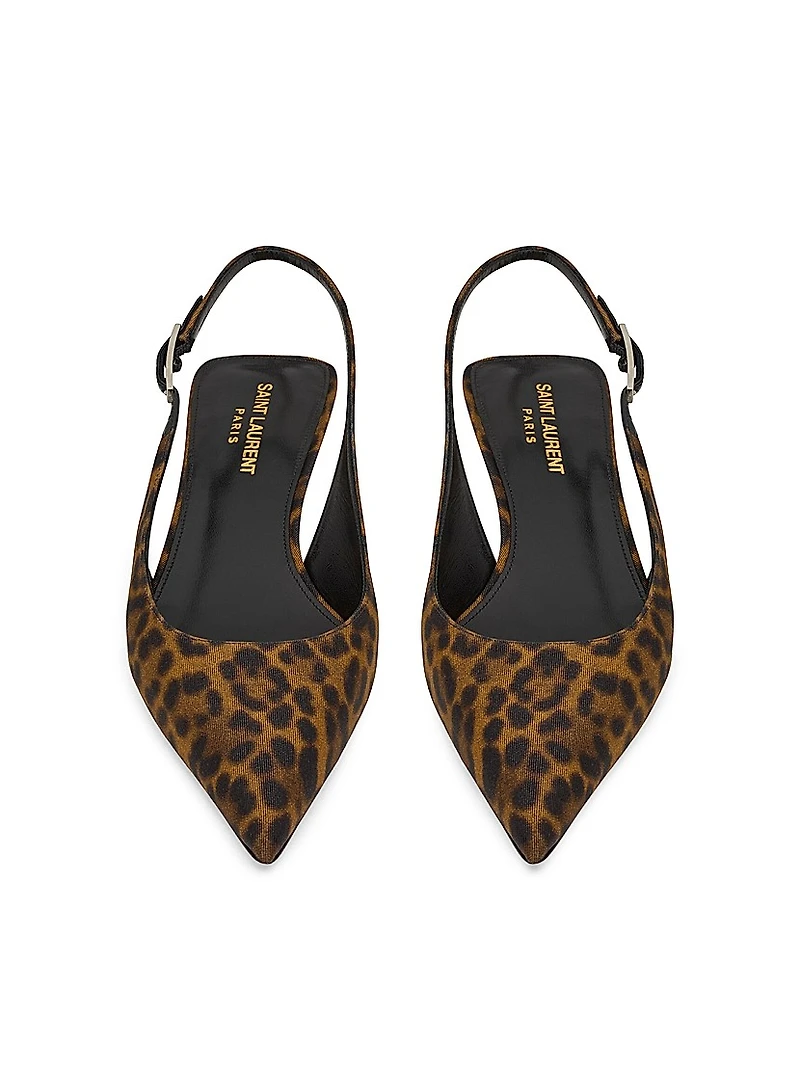 Cherish Slingback Pumps Leopard Grosgrain