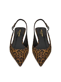Cherish Slingback Pumps Leopard Grosgrain