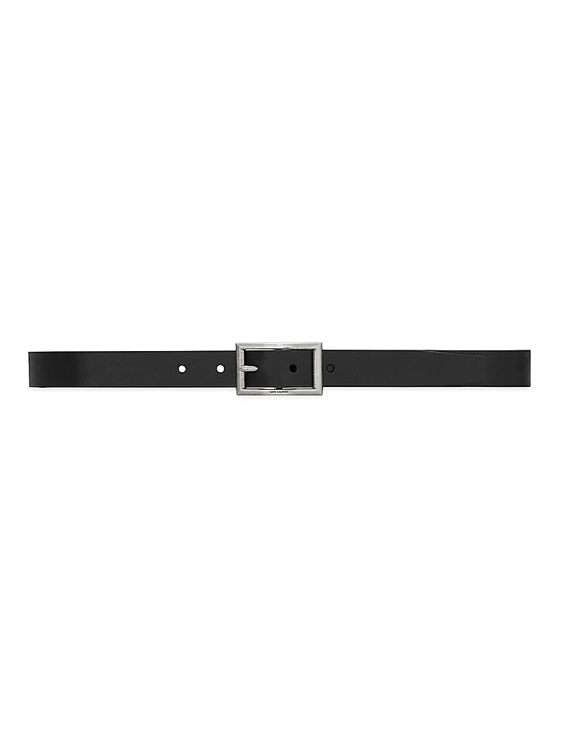 Rectangular Buckle Belt Vegetable-tanned Leather