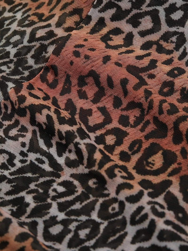 Linear Leopard Miniskirt