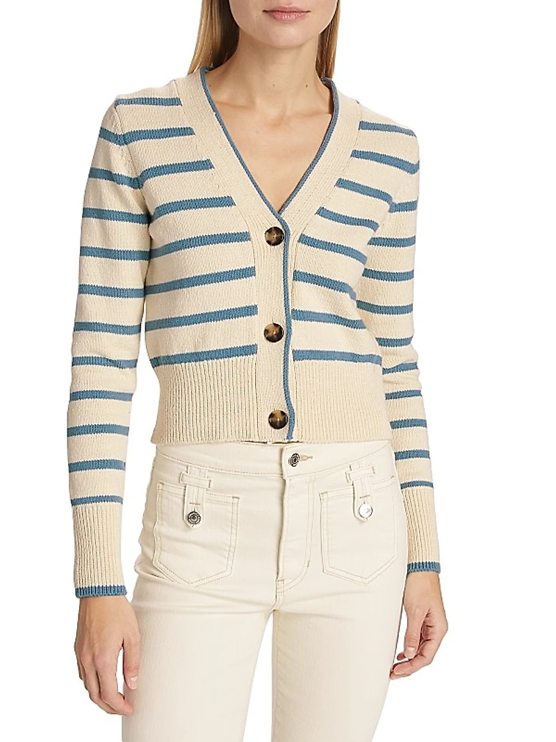 Noorie Stripe Cotton Cardigan