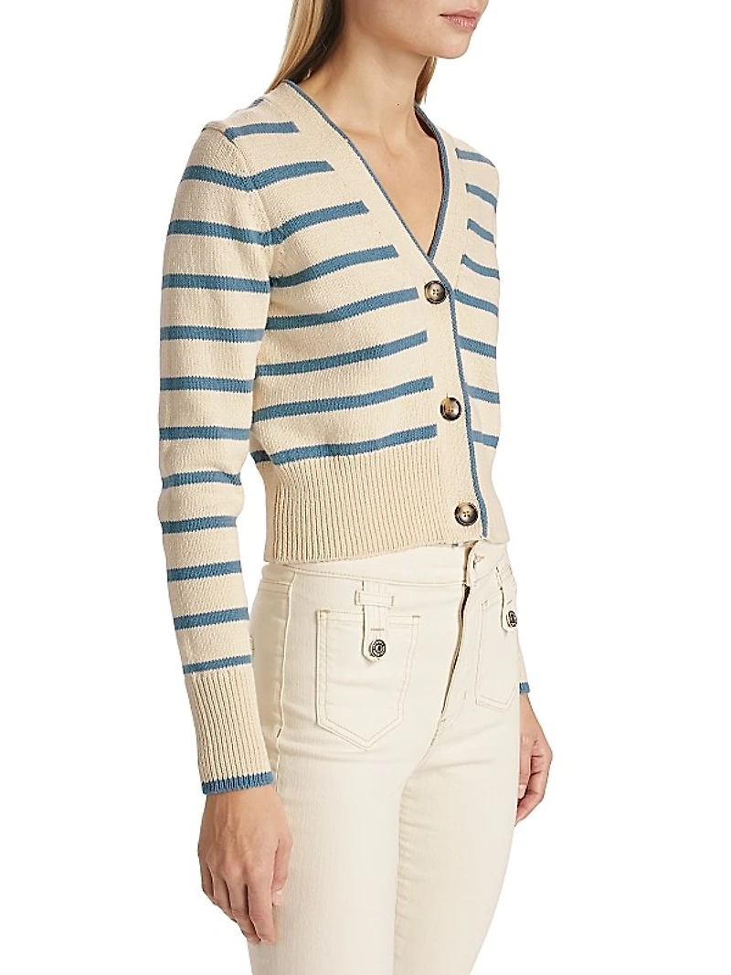 Noorie Stripe Cotton Cardigan