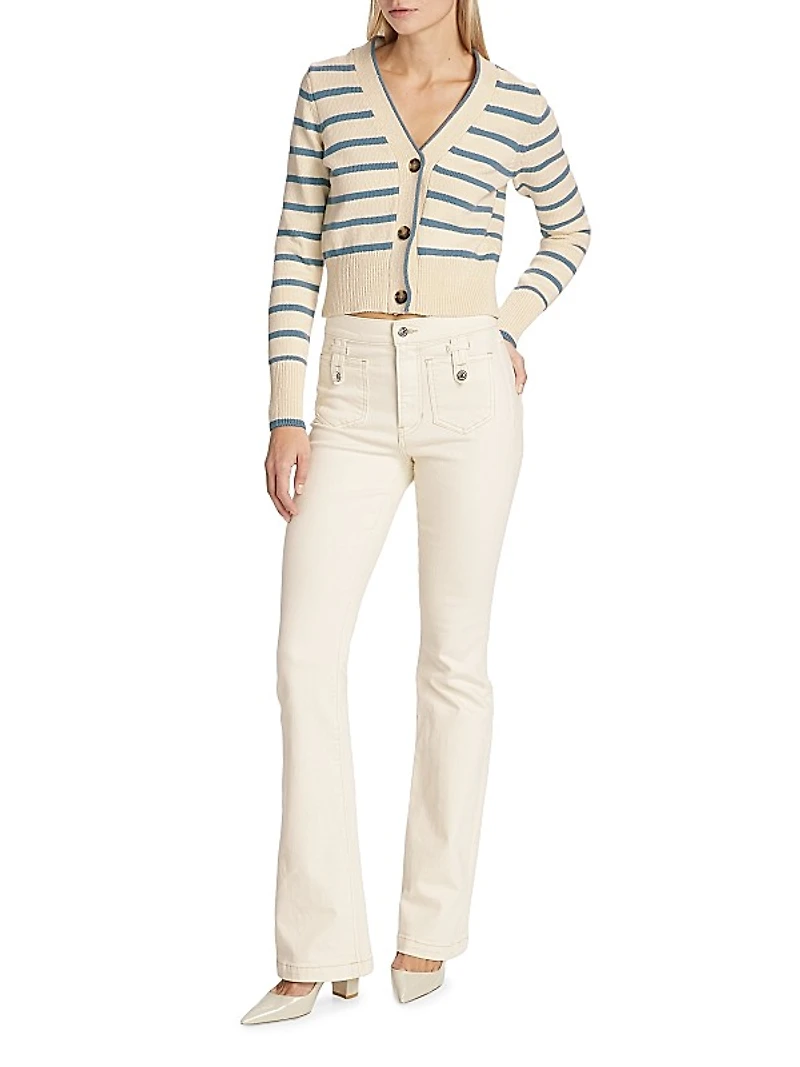 Noorie Stripe Cotton Cardigan