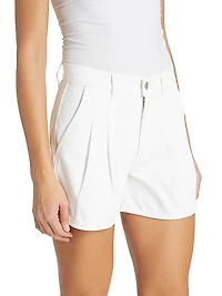 Simpson Pleated Denim Shorts