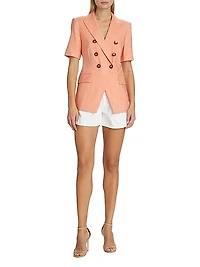 Simpson Pleated Denim Shorts