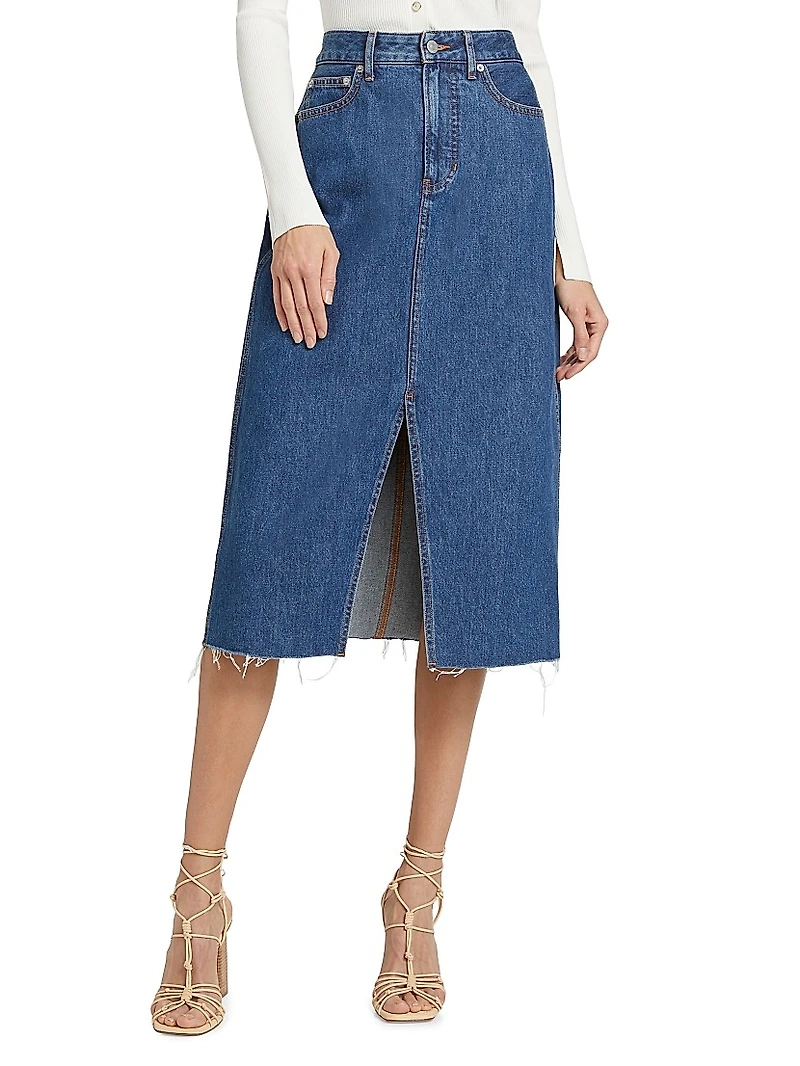 Victoria Stretch Denim Long Skirt
