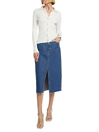 Victoria Stretch Denim Long Skirt