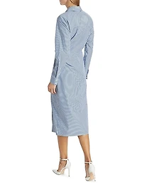 Wright Striped Cotton Poplin Midi-Dress