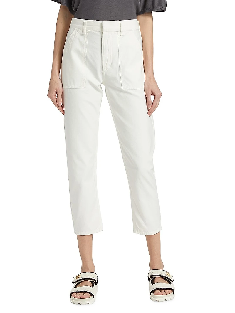 Leah Cotton Sateen Cargo Pants
