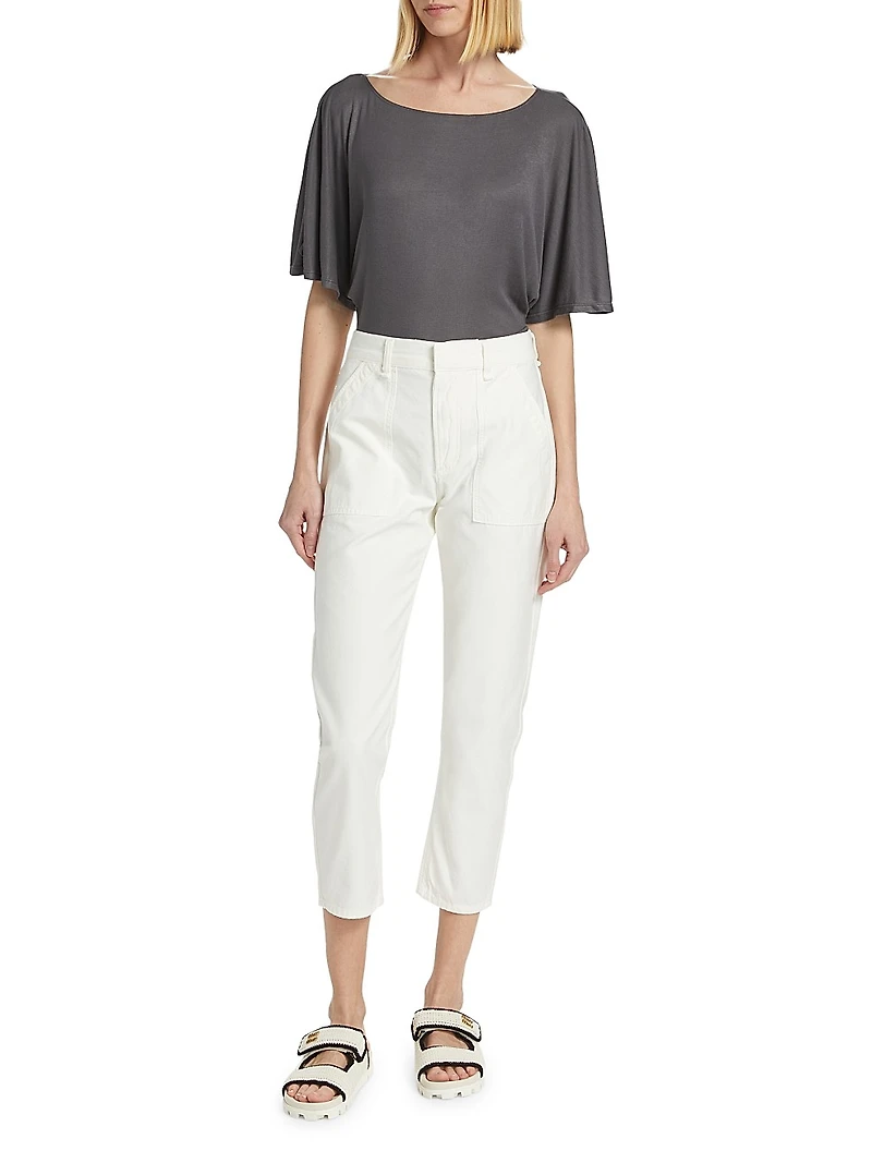 Leah Cotton Sateen Cargo Pants