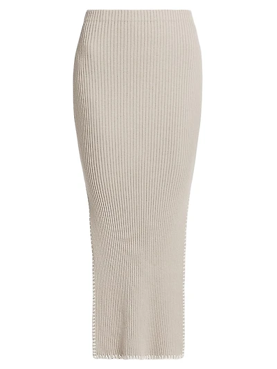 Cotton & Cashmere Rib-Knit Skirt