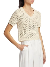 Cotton Short-Sleeve Sweater