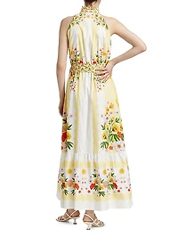 Biba Sleeveless Floral Cotton Maxi Dress