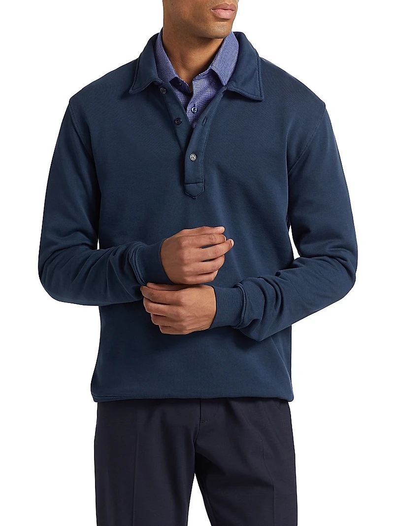 COLLECTION Cotton Long-Sleeve Polo Shirt