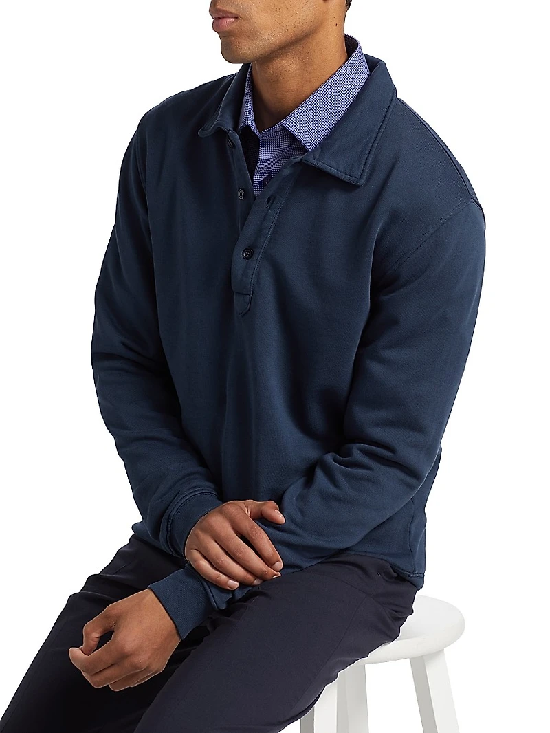 COLLECTION Cotton Long-Sleeve Polo Shirt