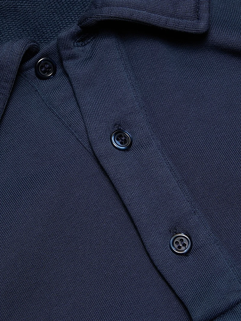 COLLECTION Cotton Long-Sleeve Polo Shirt