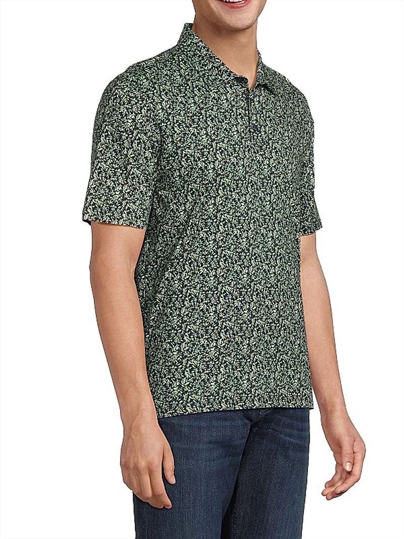 Leaf Print Cotton Shirt