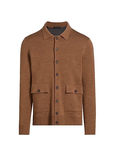 COLLECTION Wool-Blend Button-Front Cardigan
