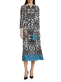 The Kataleya Abstract Silk-Blend Midi-Dress