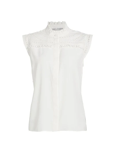 The Terrin Embroidered Silk-Blend Blouse