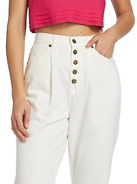 Pearle High-Rise Cropped Jeans