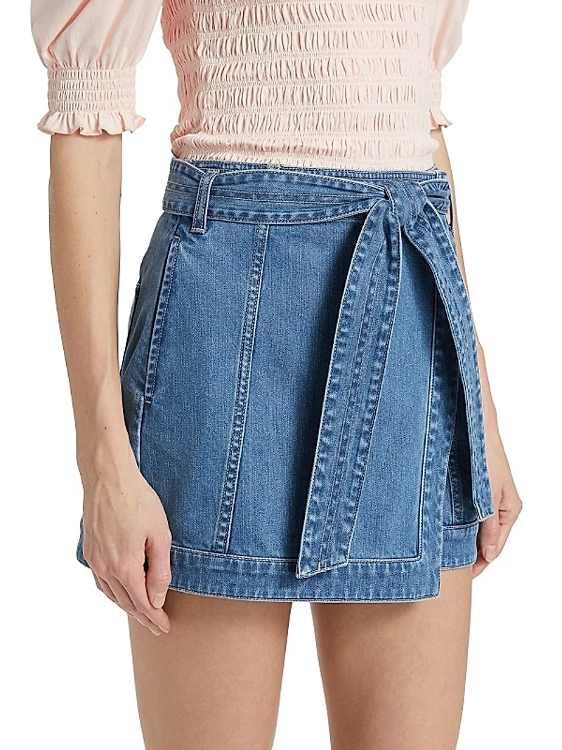 Agee Denim Tie-Waist Skort