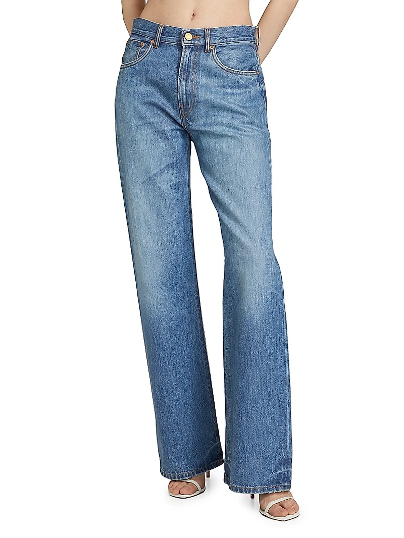 Coated Wide-Leg Jeans