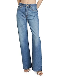 Coated Wide-Leg Jeans