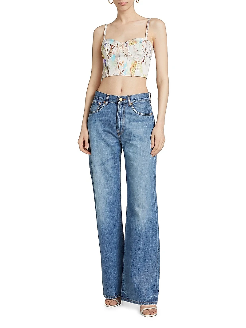 Coated Wide-Leg Jeans