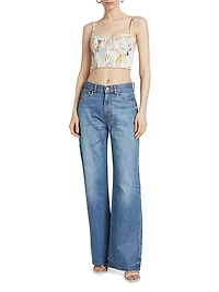 Coated Wide-Leg Jeans