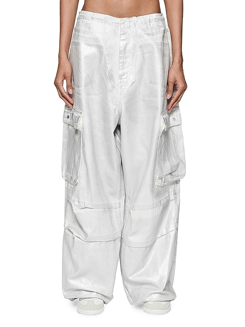 Metallic Foil Parachute Pants