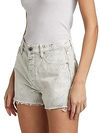 Crackle High-Rise Denim Shorts